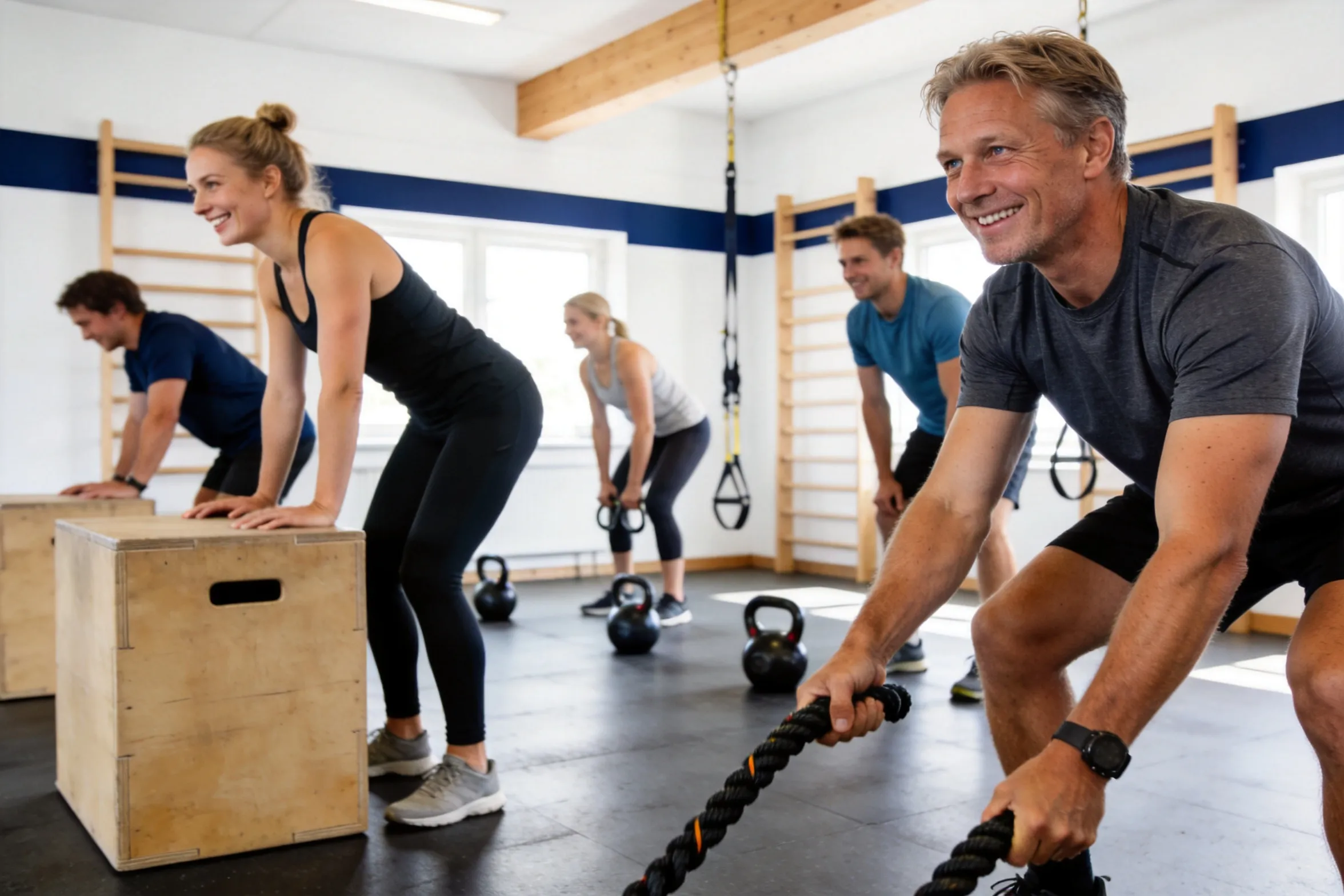 Varieret funktionel træning på TOD-holdet hos Fitness Aalborg